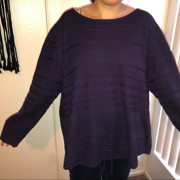 Plus Size Purple Sweater | 3X Croft + Barrow - Picture 5 of 8